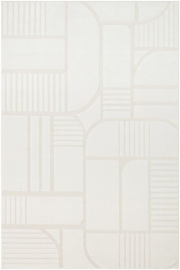 Cloud85 White Geometric Bedroom Rug