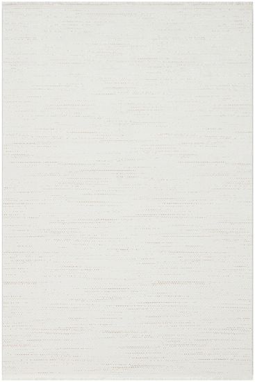 Nocturn85 White Beige Modern Patterned Bedroom Rug