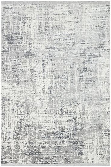 Nocturn85 White Grey Patterned Living Room Rug