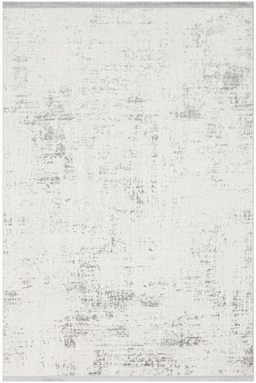 Nocturn85 White Grey Modern Patterned Living Room Rug