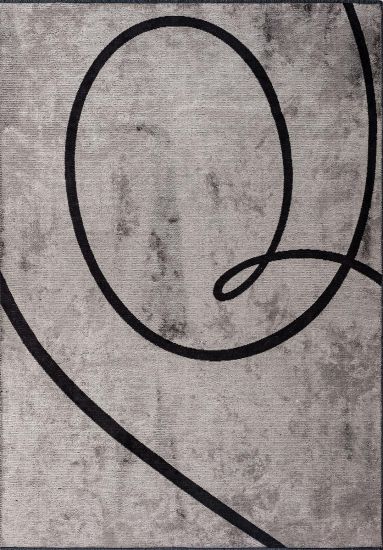 Hearth Black & Grey Abstract Dining Room Rug