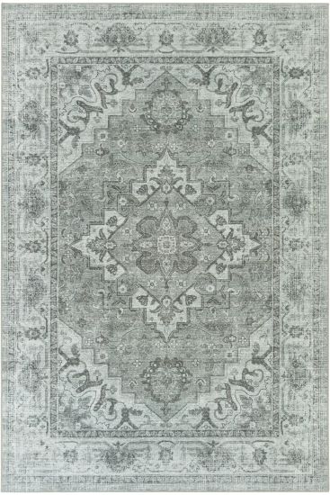 Private85 Grey Patterned Bordered Area Rug