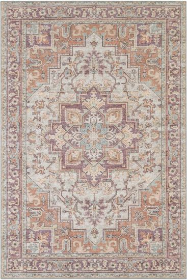 Private85 Beige Patterned Bordered Area Rug