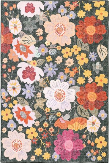Coloris85 Floral Multicolour Living Room Rug