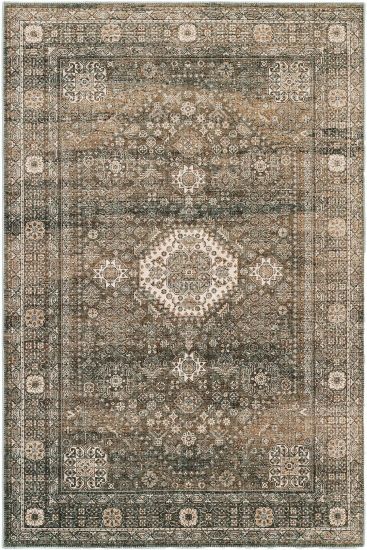 Private85 Brown Copper Patterned Bordered Area Rug