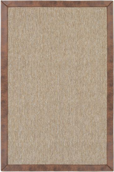 Sisal85 Beige Plain Bordered Indoor Rug