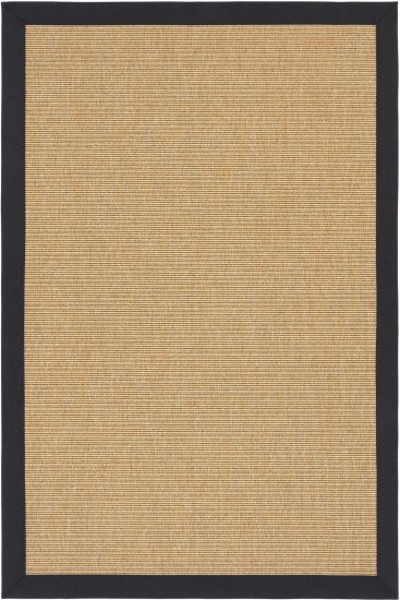 Sisal85 Beige black Modern Plain Area Rug
