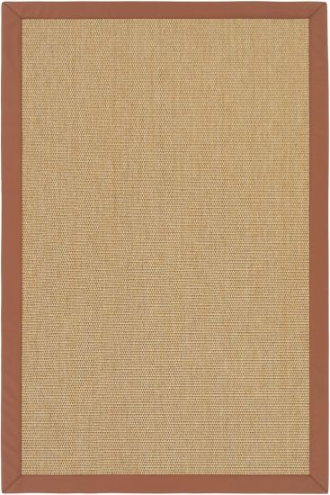 Sisal85 Beige Plain Bordered Area Rug