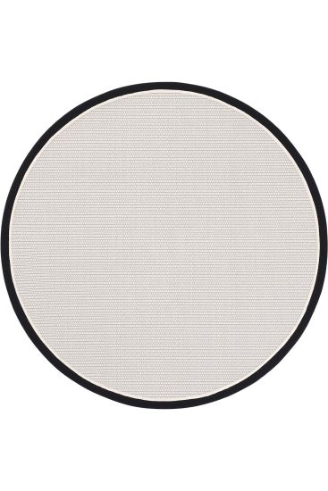 Sisal85 Beige White Plain Bordered Bedroom Rug