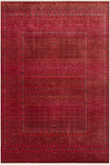 Panama85 Red Patterned Bordered Indoor Rug