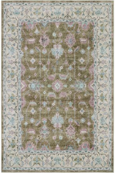 Private85 Patterned Bordered Multicolour Living Room Rug
