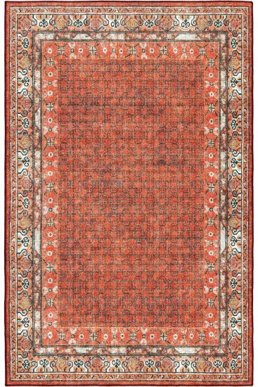 Private85 Orange White Modern Patterned Bedroom Rug