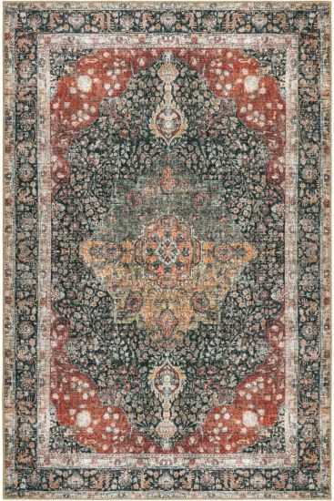 Private85 Patterned Bordered Multicolour Bedroom Rug