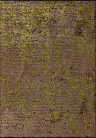 Green & Brown Motif Abstract Living Room Rug