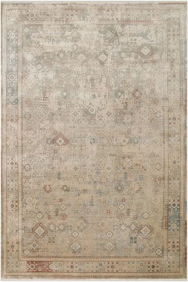 Hisar85 Beige Cream Modern Persian & Oriental Bedroom Rug