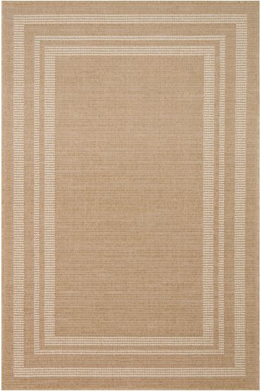 Jutte85 Brown Cream Jute & Sisal Bordered Outdoor Area Rug
