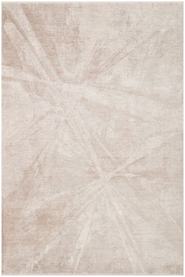 Leona85 Beige Cream Modern Abstract Area Rug