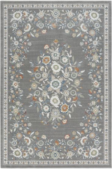 Floor85 Grey White Modern Floral Indoor Rug
