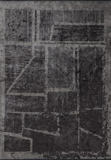 Loom Black & Grey Abstract Dining Room Rug