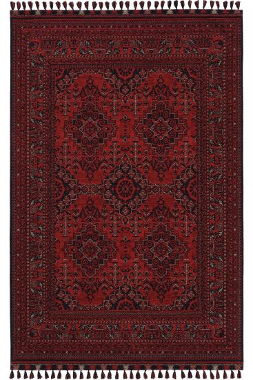 Atlas85 Red Black Modern Oriental Living Room Rug