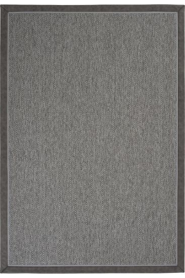 Sisal85 Charcoal Grey Patterned Bordered Outdoor Area Rug