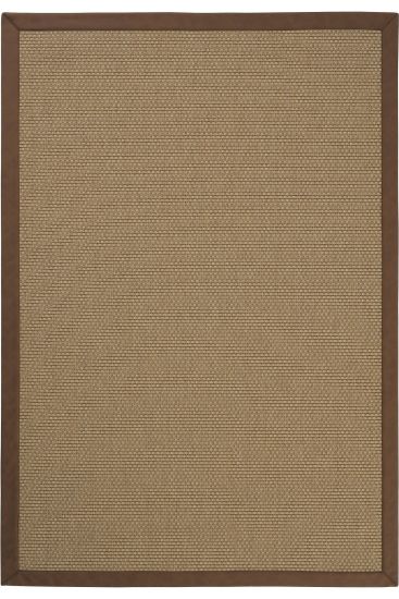 Sisal85 Brown Beige Patterned Bordered Outdoor Area Rug