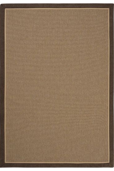 Brown Beige Sisal85 Patterned Bordered Outdoor Area Rug