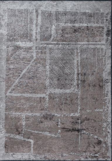 Loom Grey & Brown Abstract Area Rug