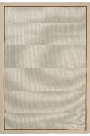 Sisal85 Cream Plain Bordered Area Rug