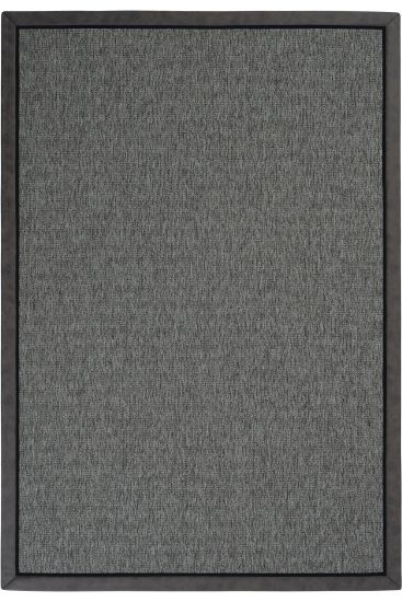 Sisal85 Charcoal Grey Plain Bordered Living Room Rug