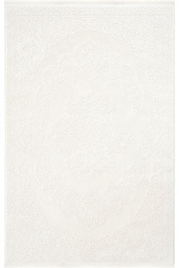 Safir85 White Modern Patterned Bedroom Rug