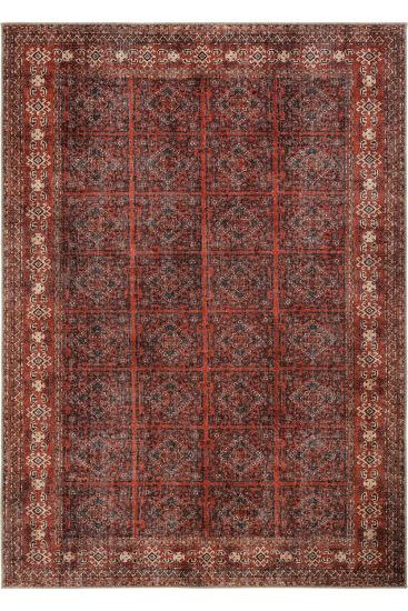 Private85 Beige Red Modern Oriental Area Rug