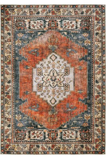Private85 Multicolour Oriental Bordered Bedroom Rug