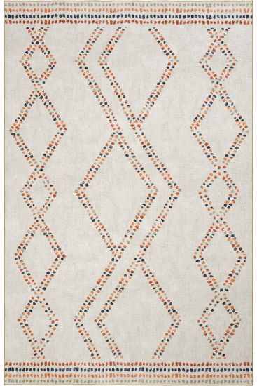 Carnival85 Cream Modern Patterned Bedroom Rug
