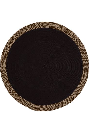 Luke85 Beige black Plain Bordered Area Rug