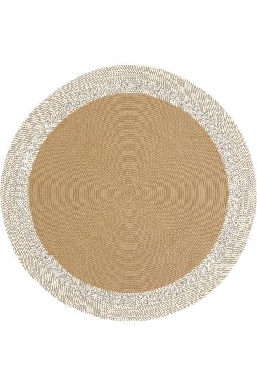 Luke85 Beige Cream Plain Bordered Indoor Rug