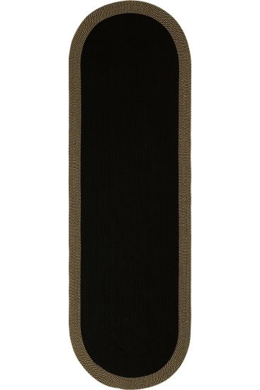 Luke85 Black Gold Plain Indoor Rug