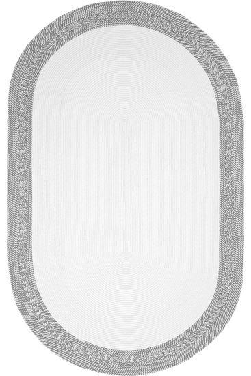 Luke85 Grey White Modern Plain Living Room Rug