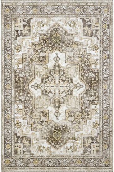 Beylerbeyi85 Brown Beige  Oriental Bordered Indoor Rug