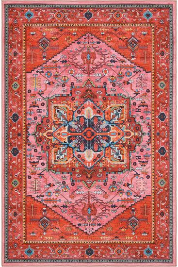 Beylerbeyi85 Multicolour Oriental Bordered Bedroom Rug