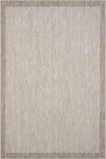 Smart85 Beige Patterned Bordered Living Room Rug