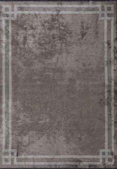 Brown & Grey Bordered Hearthstone Outdoor Rug