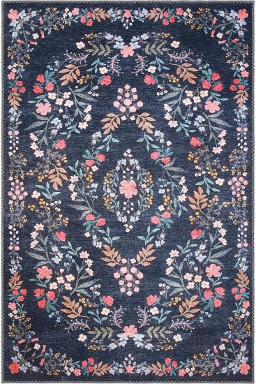 Daisy85 Multicolour Oriental Bordered Living Room Rug