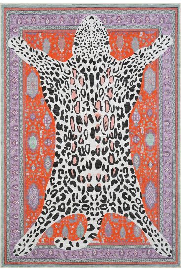 Jagora85 Purple White Oriental Bordered Area Rug