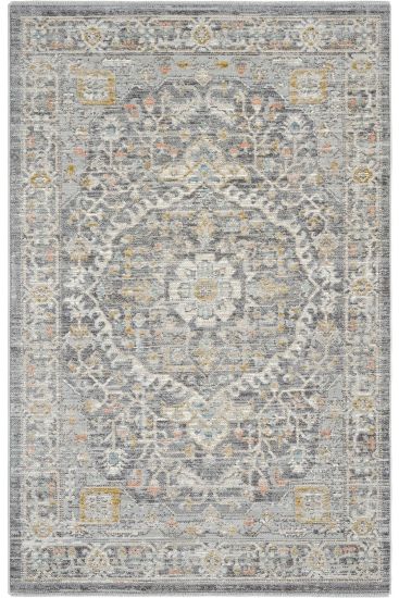 Zaraf85 Cream grey Oriental Bordered Area Rug