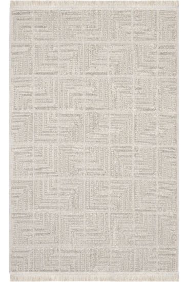 Mirage85 Patterned Geometric Beige Area Rug