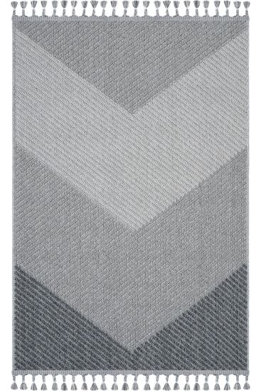 Bress85 Grey Blue Modern Geometric Indoor Rug