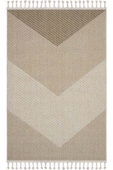 Bress85 Beige Brown Geometric Bedroom Rug