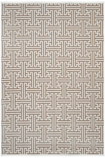 Lena85 Copper Geometric Living Room Rug