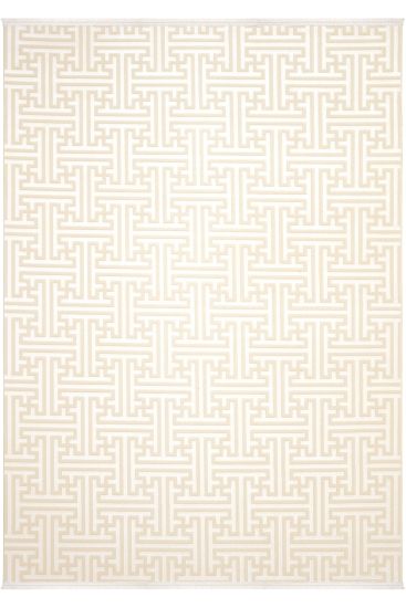 Lena85 Cream Geometric Bedroom Rug
